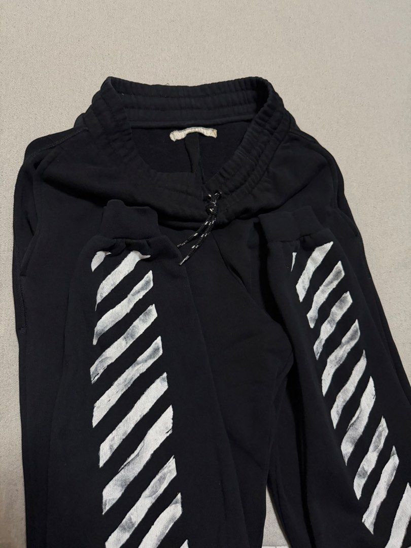 Off-White Jogging Pants (Category: Luxury Apparel) located in Bulacan. Submitted by sanjisthrift (Listing ID 1470656077, Image 3). Description: Width 28-30 Length 42 Excellent Condition 9/10.