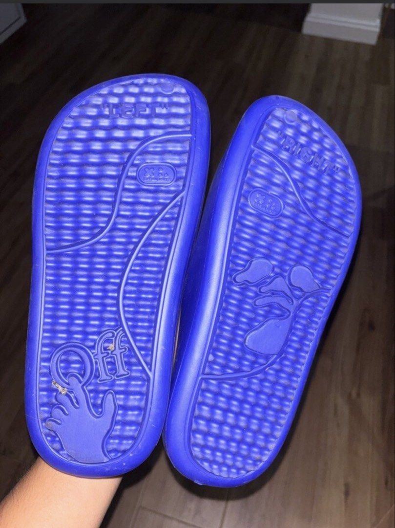 OFF-WHITE METEOR BLUE SLIDERS (Category: Sneakers & Footwear) located in Manila. Submitted by itsjay04 (Listing ID 1470639985, Image 2). Description: ‼️RUSH, PRICE IS NEGOTIABLE‼️ ‼️QUEZON CITY AREA‼️ ‼️SIZE: US 10 MALE‼️.