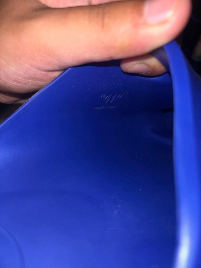 OFF-WHITE METEOR BLUE SLIDERS (Category: Sneakers & Footwear) located in Manila. Submitted by itsjay04 (Listing ID 1470639985, Image 3). Description: ‼️RUSH, PRICE IS NEGOTIABLE‼️ ‼️QUEZON CITY AREA‼️ ‼️SIZE: US 10 MALE‼️.
