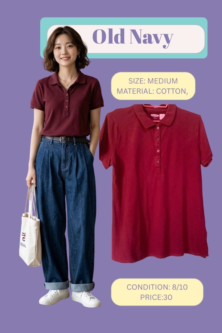 Old Navy Maroon Polo Shirt (Category: Shirts) located in Camalig. Submitted by ryrilim (Listing ID 1470568549, Image 1). Description: .