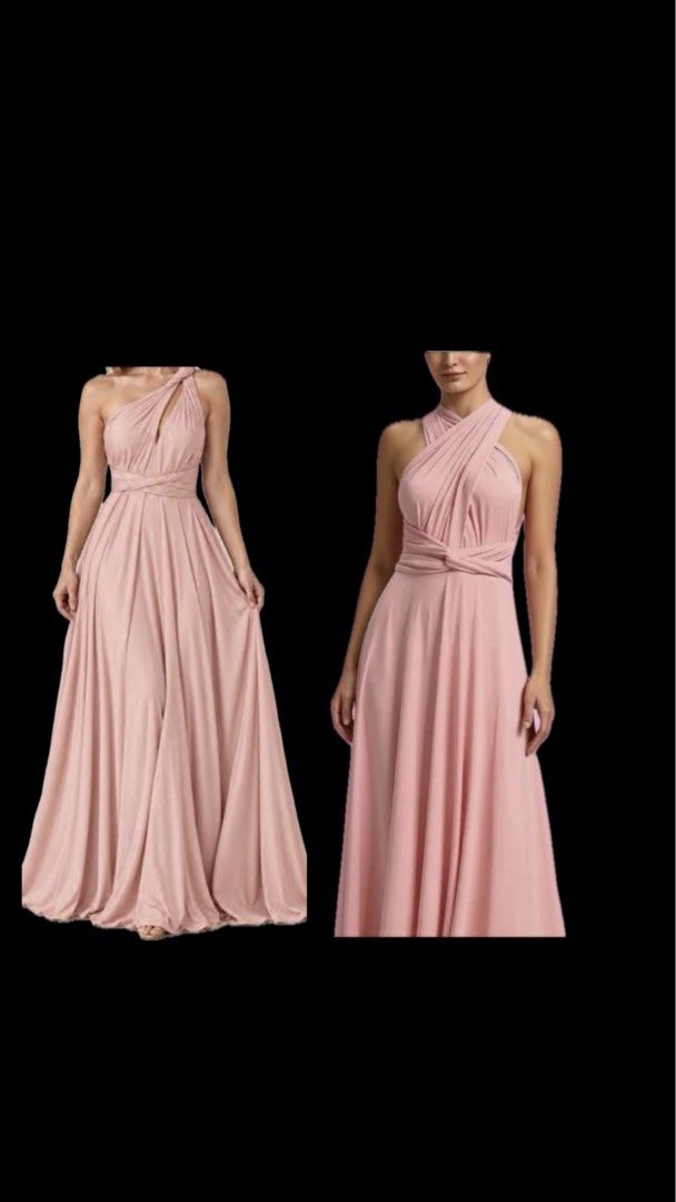 Old Rose Infinity Dress (Category: Dresses) located in Manila. Submitted by rearrangemyworld_ (Listing ID 1470687772, Image 2). Description: Used only once, for a formal event. No stains/issues! Good as new - So many ways to style this!! Like you can search up in yt (backless, sabrina style, off shoulder, etc, depending on your preference)! - Dusty pink color; very dainty and girly - Fits size xs-l.