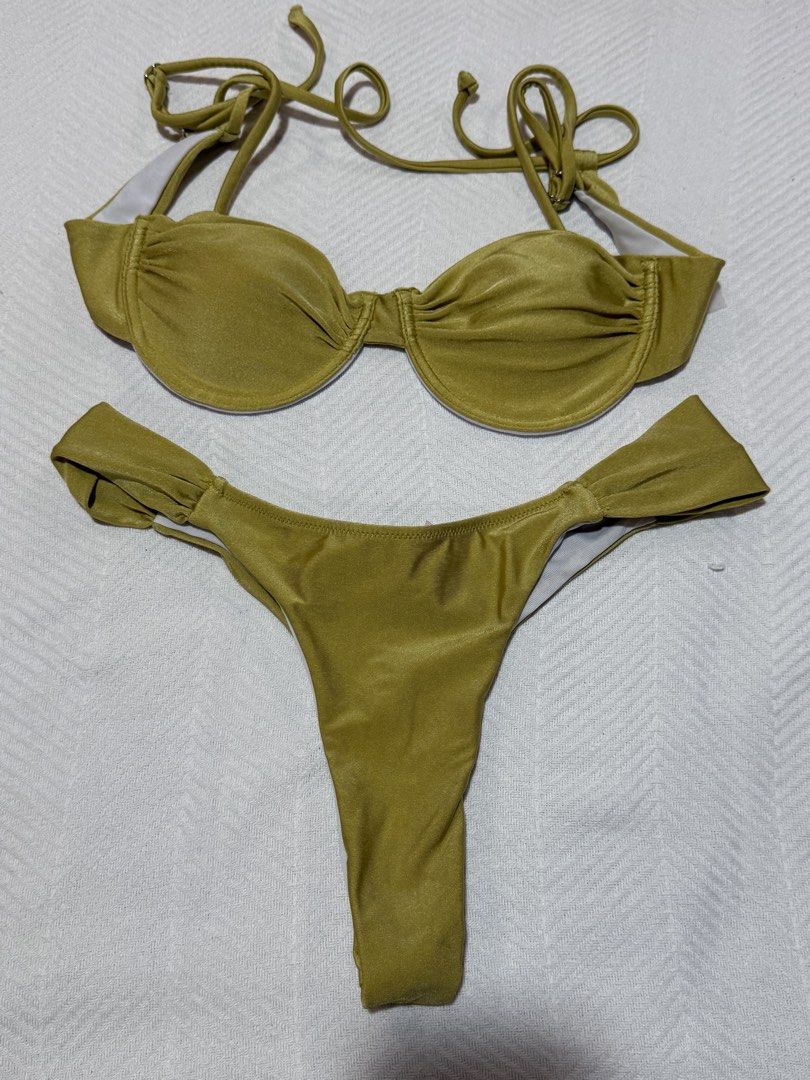 Olive Green Underwire Bikini Set Size M (Category: Bikinis & Swimsuits) located in Pateros City. Submitted by daisy03052000 (Listing ID 1470696877, Image 2). Description: worn once .
