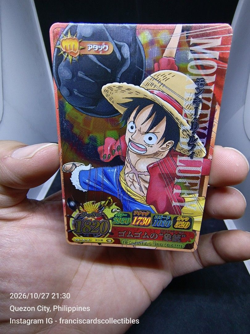One Samurai Card One Piece Japanese Card - MONKEY D. LUFFY #IC3-01 (ONE PY BERRY MATCH ...