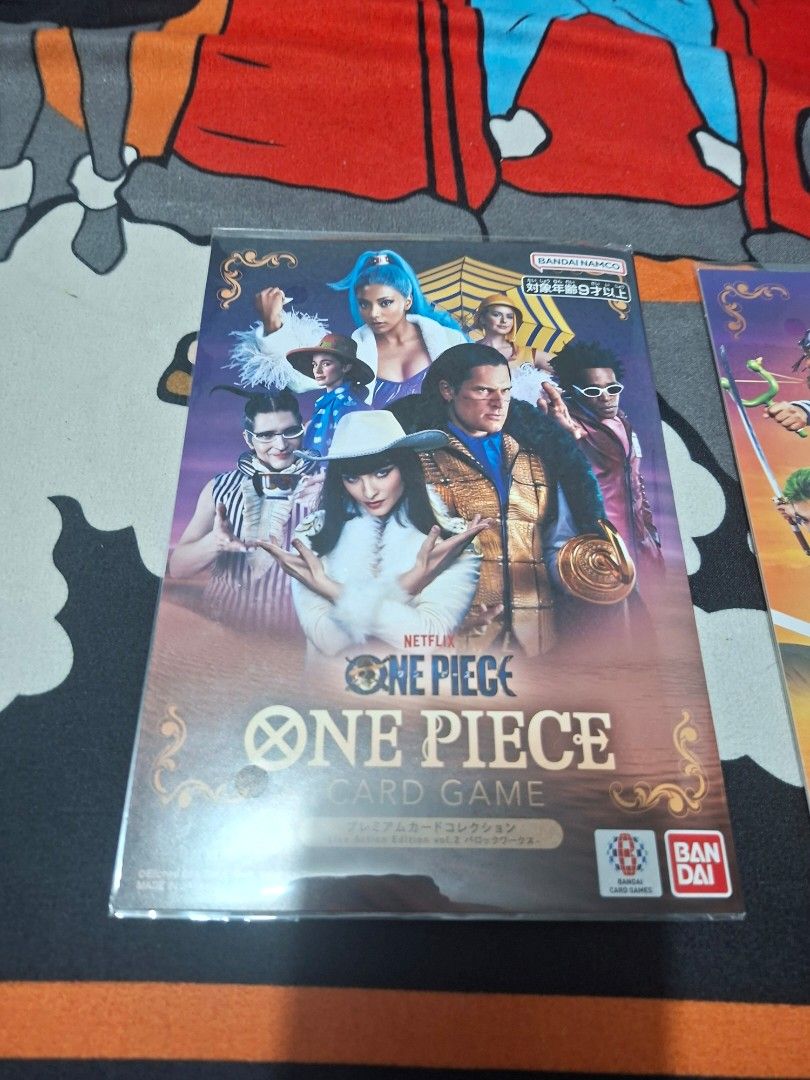 One piece TCG items for sale (Category: Card Packs) located in Quezon City. Submitted by hyperdrake (Listing ID 1470596259, Image 3). Description: For sale One Piece Card Game items and promo packs Straw Hat Crew - 1650 Baroque Works - 1650 If set ( 2 albums) - 3000 Saikyo Jump Three Brothers - 1300 Mcdo Promo - 500 Take all - 4500 only Location: QC MoP: Gcash,Maya,BPI Shipping via Lalamove,Grab, LBC via schedule Message me for inquiries.