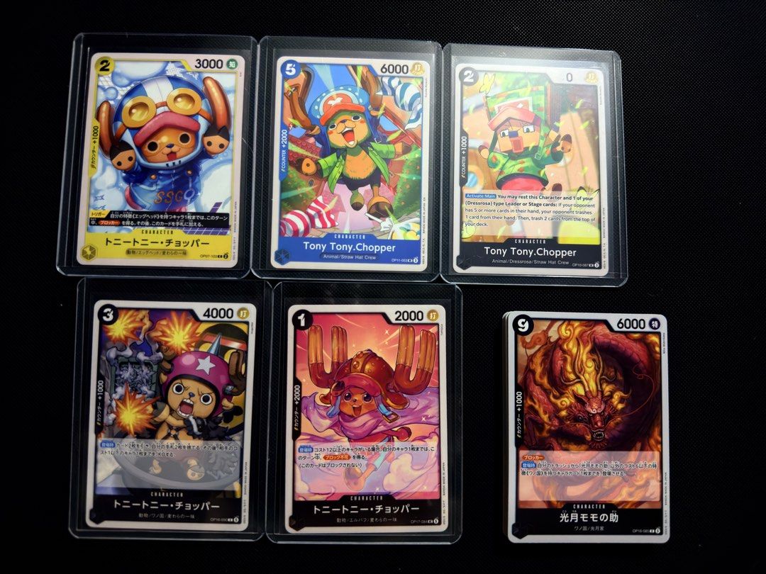 One piece tony tony chopper cards (Category: Card Packs) located in Manila. Submitted by aurom (Listing ID 1470629285, Image 3). Description: 250 per set, last set with chopper don card is 350.