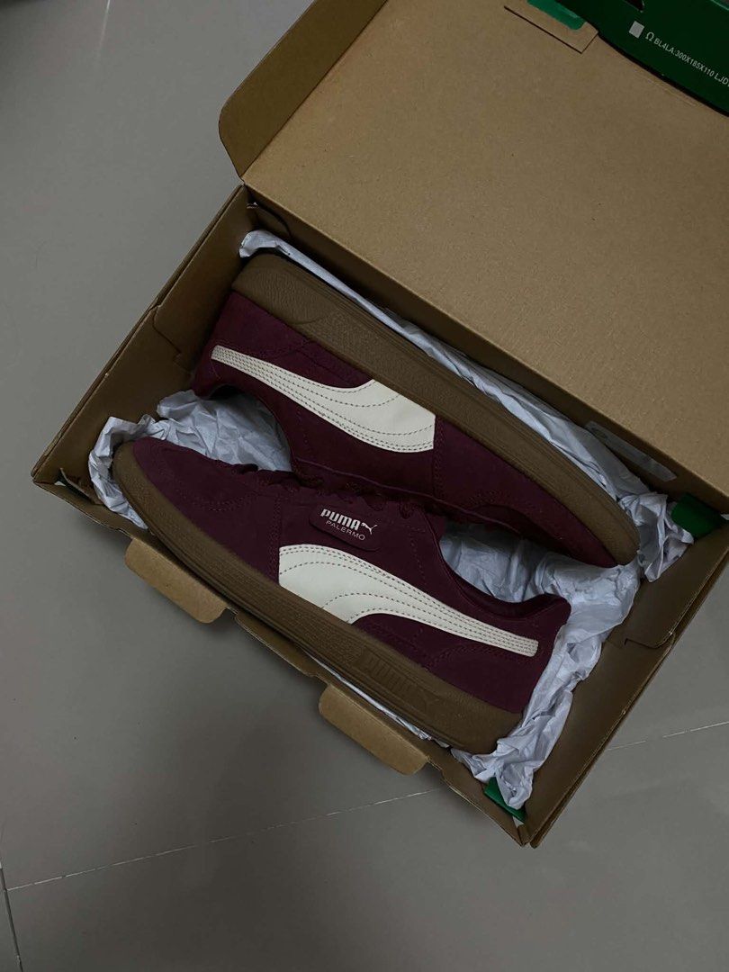 Orig Puma Palermo in Ruby (Category: Sneakers) located in Pakil. Submitted by jwlcgn (Listing ID 1470717958, Image 1). Description: Orig Puma Palermo in Ruby - EUR size 39 / 25 cm - Used once (like new) - With box RFS: wrong size LOC: marikina / pila, laguna price negotiable.