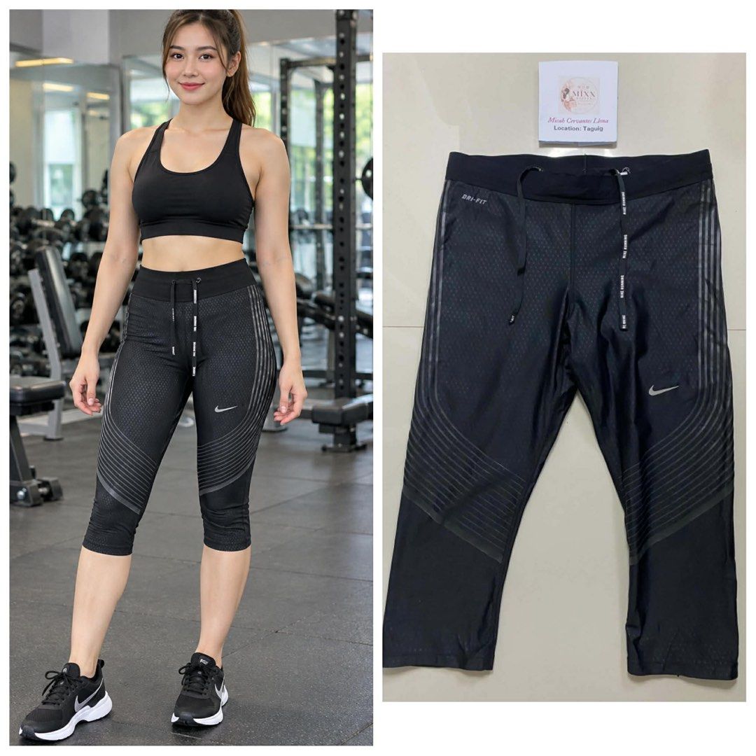 Original Nike Dri-Fit Capri Leggings Size Medium (Category: Activewear) located in Taguig. Submitted by mixxstuffsshop (Listing ID 1470626582, Image 1). Description: 👉Original Nike Dri-Fit Capri Leggings Womens Black Performance Stretch Biking Size Medium 👉Price :580 👉Size : L-25"/ W- 28"-32" Stretch 👉Good Condition 👉Location: Central Signal Taguig.