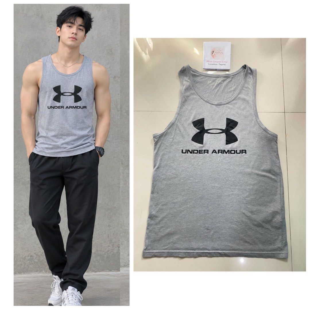 Original Under Armour Grey Tank Top SM (Category: Activewear) located in Taguig. Submitted by mixxstuffsshop (Listing ID 1470618363, Image 1). Description: 👉Original Under Armour Men's Sportstyle Logo Tank 👉Price:580 👉Size: L- 27"/ W- 18.5 " 👉Very Good Condition 👉Location: Central Signal Taguig.