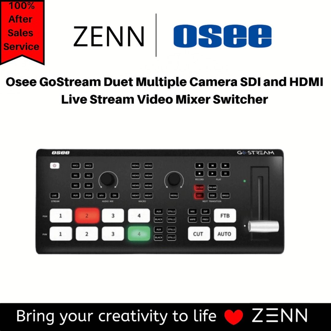 Osee GoStream Duet Multiple Camera SDI and HDMI Live Stream Video Mixer ...