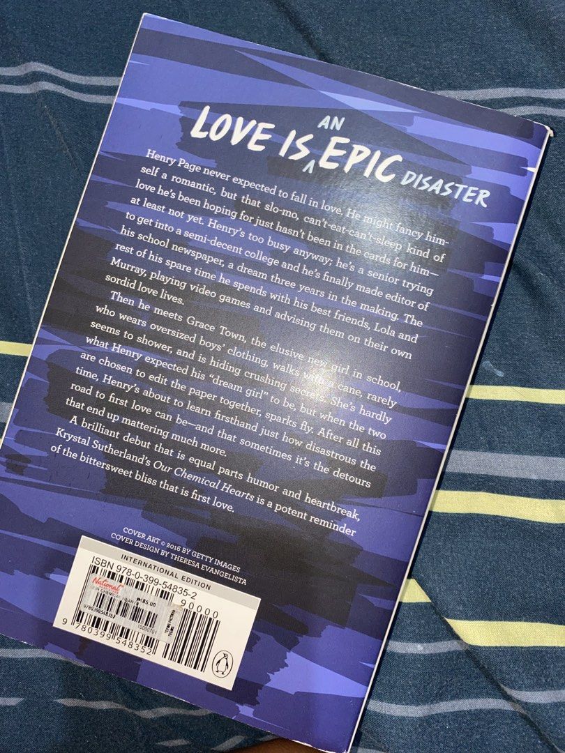 Our Chemical Hearts by Krystal Sutherland (Category: Storybooks) located in Cebu City. Submitted by cvrleen16 (Listing ID 1470558903, Image 2). Description: never got to read this book.
