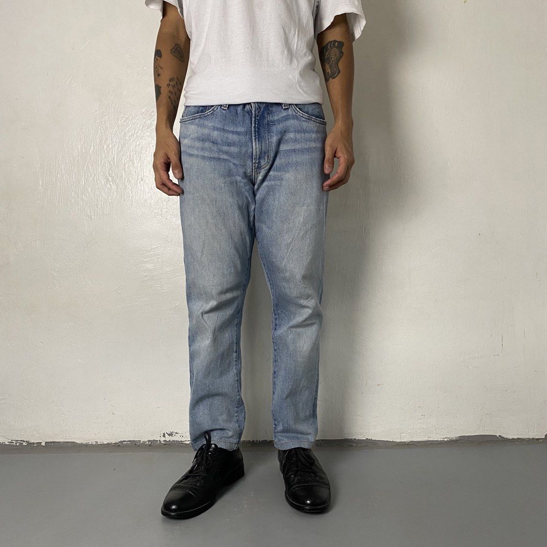 Outerknown 👖| Light Blue Straight Cut Denim Jeans (Category: Jeans) located in Bulacan. Submitted by orc.ph (Listing ID 1470649420, Image 2). Description: Outerknown 👖| Light Blue Straight Cut Denim Jeans Material Used: Cotton - Light Blue - Straight Cut - Fitted - Multi Pockets - Belt Loop Attached - Zipper and Button Closure - Streetwear - Jeans - Denim -Size: M -Waistline: 32” -Length: 36” -Thighs: 11” -Leg Opening: 7” -Rise: 11” -Model: ‘’5