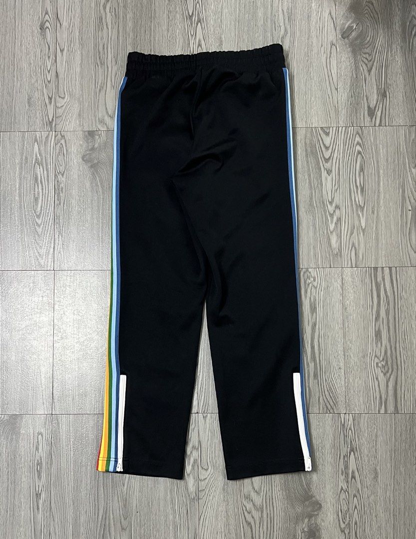 Palm Angels Rainbow Track Pants (Category: Luxury Apparel) located in Bacoor. Submitted by southlocalgarage (Listing ID 1470611692, Image 2). Description: Palm Angels Rainbow Track Pants Authentic Size xsmall on tag Excellent to as new condition No issue Actual waistline-28-34 Length-36 Hem-7 Dm to Purchase📩.