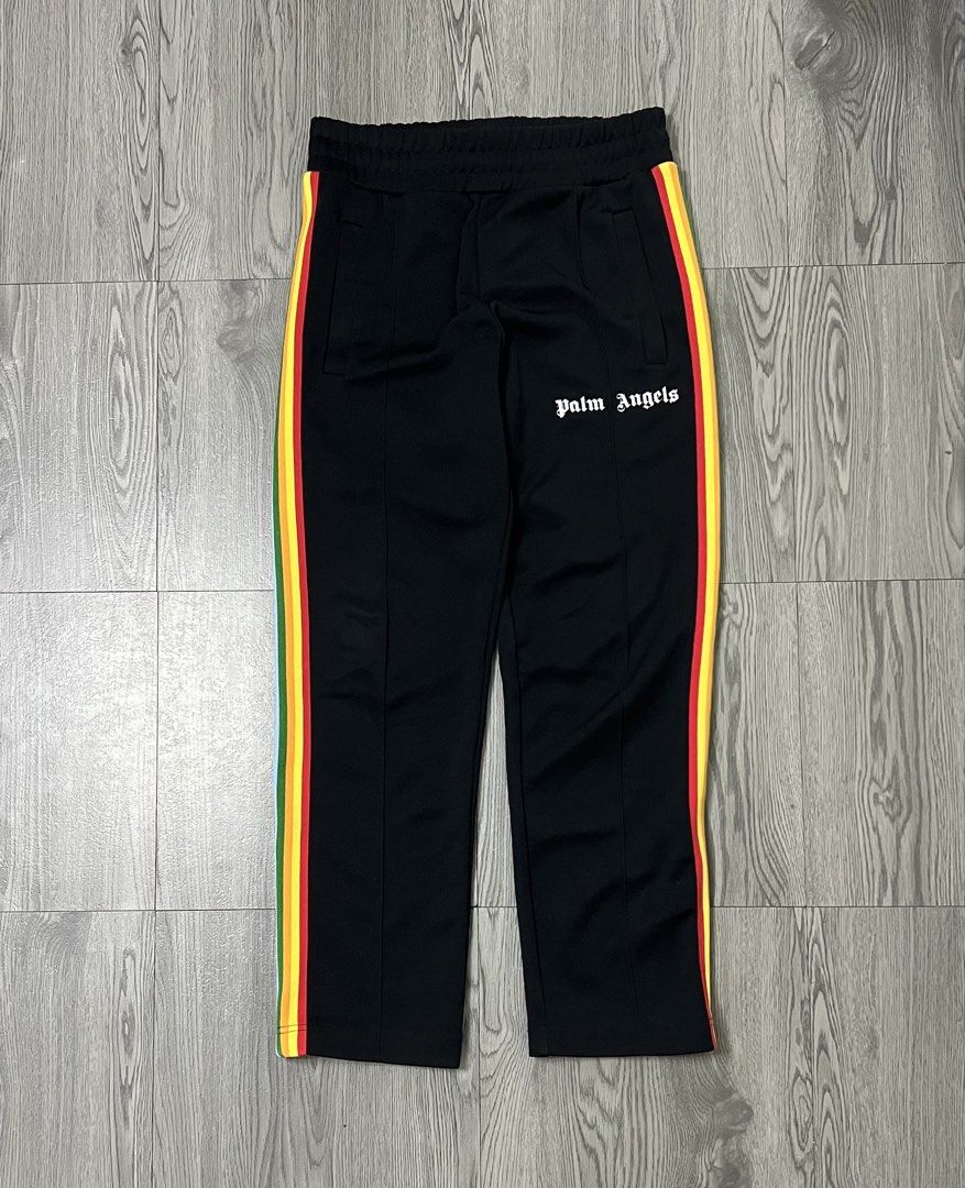 Palm Angels Rainbow Track Pants (Category: Luxury Apparel) located in Bacoor. Submitted by southlocalgarage (Listing ID 1470611692, Image 1). Description: Palm Angels Rainbow Track Pants Authentic Size xsmall on tag Excellent to as new condition No issue Actual waistline-28-34 Length-36 Hem-7 Dm to Purchase📩.