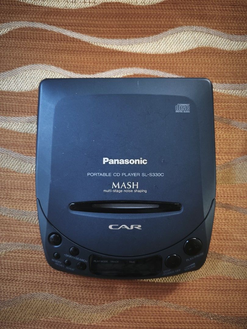 Panasonic SL-S330C Portable CD Player (Category: Portable Music Players) located in Candon. Submitted by ylocos_thrifts (Listing ID 1470567476, Image 2). Description: Tested/Working Panasonic SL-S330C Portable CD Player With Panasonic Car Insulator Double AA Battery Operated DC 4.5V Unreadable LCD/Sign of Usage.