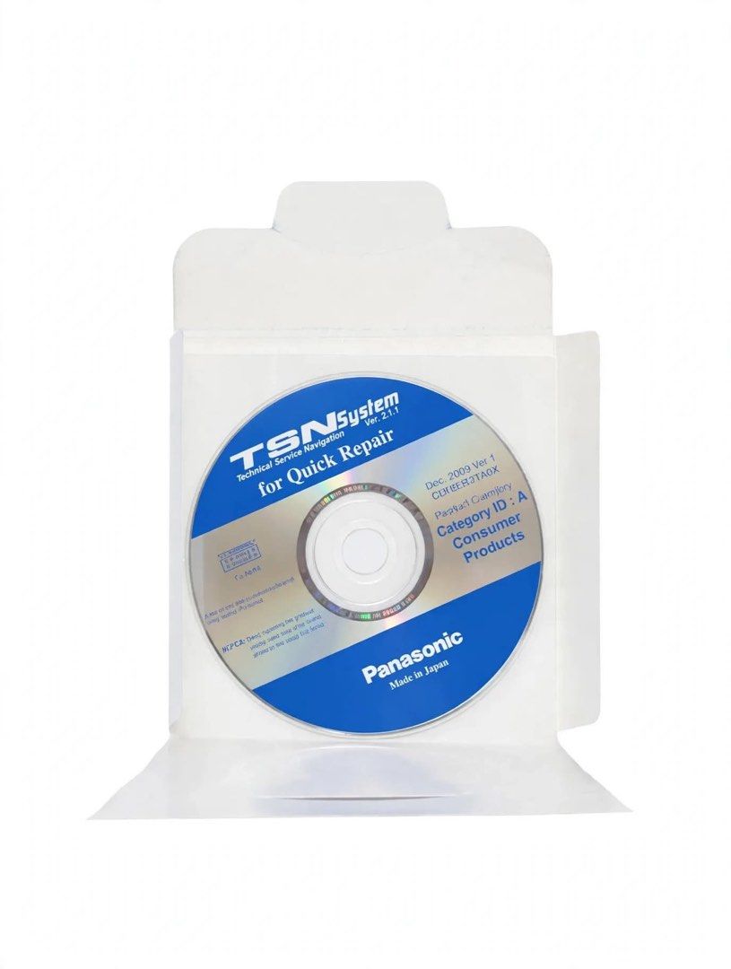 Panasonic TSN System CDR03121A0X - National / Technics Service Manual Software 2003 (Category: Software) located in Manila. Submitted by daddi_mel (Listing ID 1470656294, Image 2). Description: RARE Panasonic TSN System CD - Technical Service Navigation For Sale: Original Panasonic Service Manual Disc Rare item for technicians & collectors! Details: Category ID: A - Consumer Products Part No: CDR03121A0X Version: Dec. 2003 Vol. 1 Compact Disc for