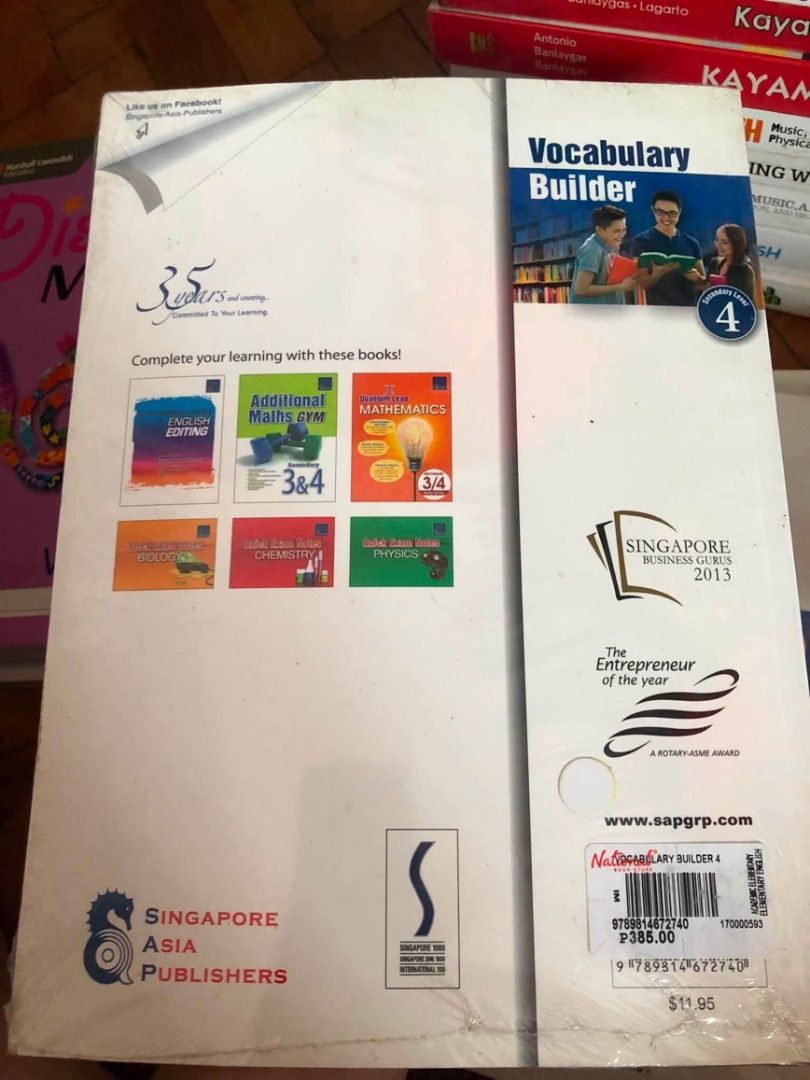 [PB] Grade 10 - Vocabulary Builder (Secondary Level 4) textbook (Category: Assessment Books) located in San Juan City. Submitted by ttanmien (Listing ID 1470665082, Image 3). Description: ⚜️✨⚜️✨⚜️✨⚜️✨⚜️✨⚜️ 💁🏻‍♀️SELLING PRICE: ₱100 each Original Price: Around ₱400 each 💁🏻‍♀️Book Genre: NonFiction, Workbook/Assessment, Educational Activity Book, Early Childhood Education (ECE) 💁🏻‍♀️Book insight: Vocabulary Builder (Secondary Level 4), a speci