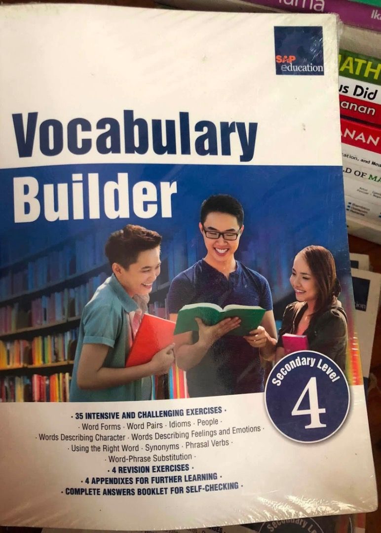 [PB] Grade 10 - Vocabulary Builder (Secondary Level 4) textbook (Category: Assessment Books) located in San Juan City. Submitted by ttanmien (Listing ID 1470665082, Image 2). Description: ⚜️✨⚜️✨⚜️✨⚜️✨⚜️✨⚜️ 💁🏻‍♀️SELLING PRICE: ₱100 each Original Price: Around ₱400 each 💁🏻‍♀️Book Genre: NonFiction, Workbook/Assessment, Educational Activity Book, Early Childhood Education (ECE) 💁🏻‍♀️Book insight: Vocabulary Builder (Secondary Level 4), a speci