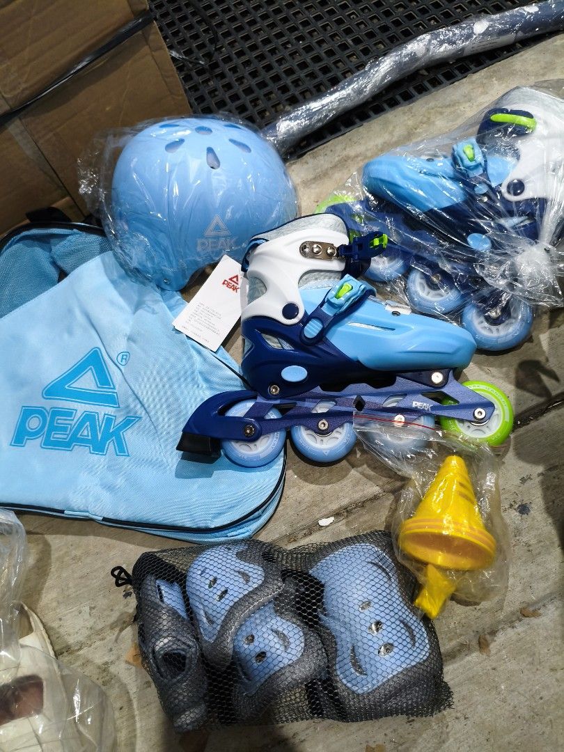 Peak Roller Blades Skates UK 3-5 Complete Set bnew (Category: Other Babies Going Out Needs) located in Cavite. Submitted by cappfinds86177 (Listing ID 1470723567, Image 1). Description: bnew cod lalamove or shipping.