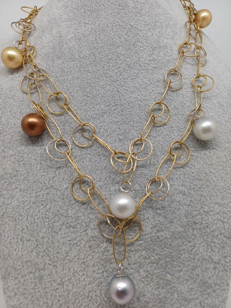 Pearls necklace (Category: Necklaces) located in Makati City. Submitted by divinejewels.ph (Listing ID 1470639189, Image 2). Description: -13162 NECKLACE 7SSP 2 GOLDEN 1CHOCO 1 BLACK 2 WHITE 1 SILVER 14KYWG.