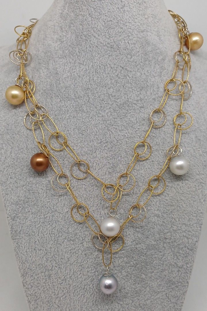 Pearls necklace (Category: Necklaces) located in Makati City. Submitted by divinejewels.ph (Listing ID 1470639189, Image 1). Description: -13162 NECKLACE 7SSP 2 GOLDEN 1CHOCO 1 BLACK 2 WHITE 1 SILVER 14KYWG.