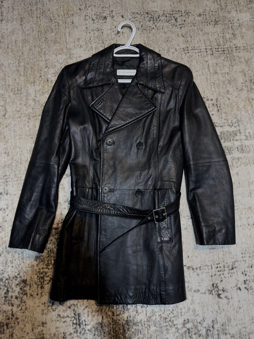 Penny Black Double Breasted Leather Coat (Category: Coats, Jackets and Outerwear) located in Makati City. Submitted by angkoljograt (Listing ID 1470653805, Image 1). Description: .
