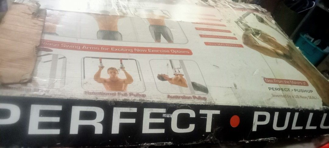 Perfect Pullup Multi-Gym Exercise Bar (Category: Weights & Dumbbells) located in Paranaque City. Submitted by dimaguilaa24827 (Listing ID 1470637960, Image 1). Description: - Authentic workout equipment from the makers of Perfect Pushup - Invented by a US Navy SEAL for advanced upper body training - Features adjustable swing arms for rotational full pullups and Australian pullups - Easy standard door mounting setup - Great addition to any home gy