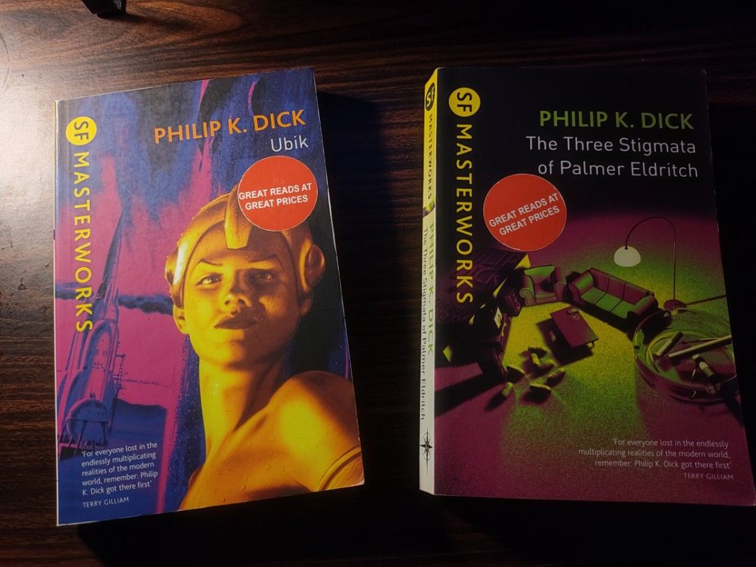 Philip K. Dick set (Category: Storybooks) located in Quezon City. Submitted by noeviator (Listing ID 1470652534, Image 1). Description: Philip K. Dick set: Ubik - 400 The Three Stigmata of Palmer Eldritch - 400.
