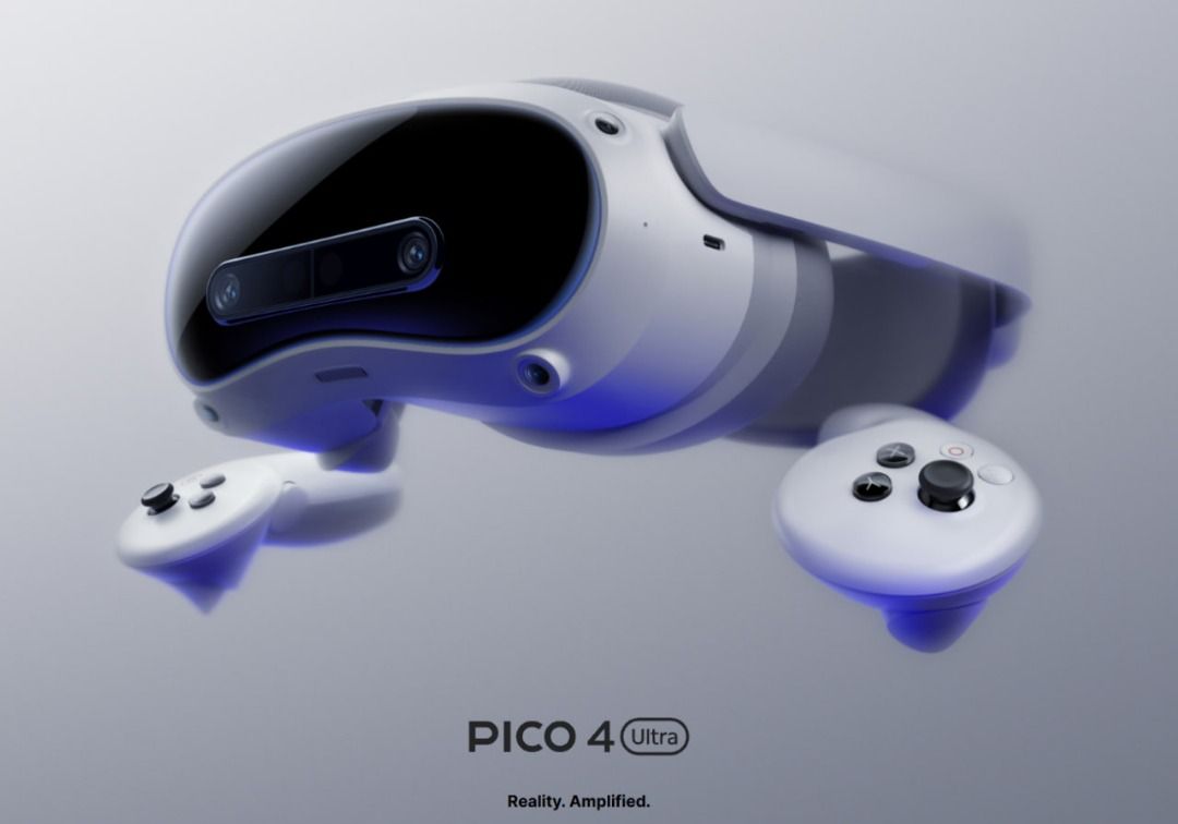 PICO 4 Ultra all-in-one mixed reality headset with controllers, Video ...