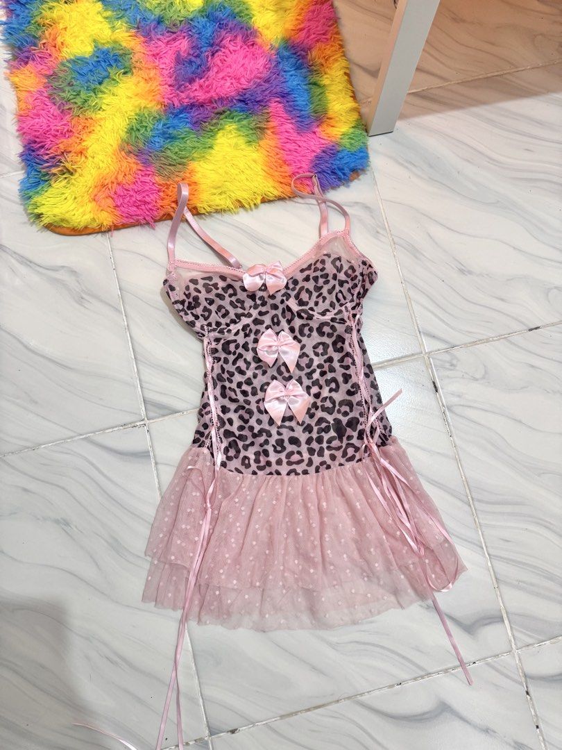Pink Leopard Print Underwired Loungewear Dress (Category: Undergarments & Loungewear) located in Bulacan. Submitted by archivesbyjanine (Listing ID 1470681064, Image 1). Description: .