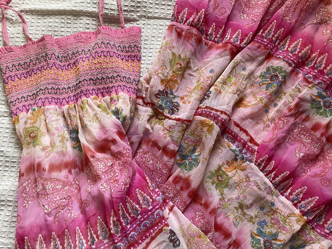 pink patterned tiered maxi dress (Category: Dresses) located in Meycauayan. Submitted by fae.trove (Listing ID 1470631615, Image 2). Description: .