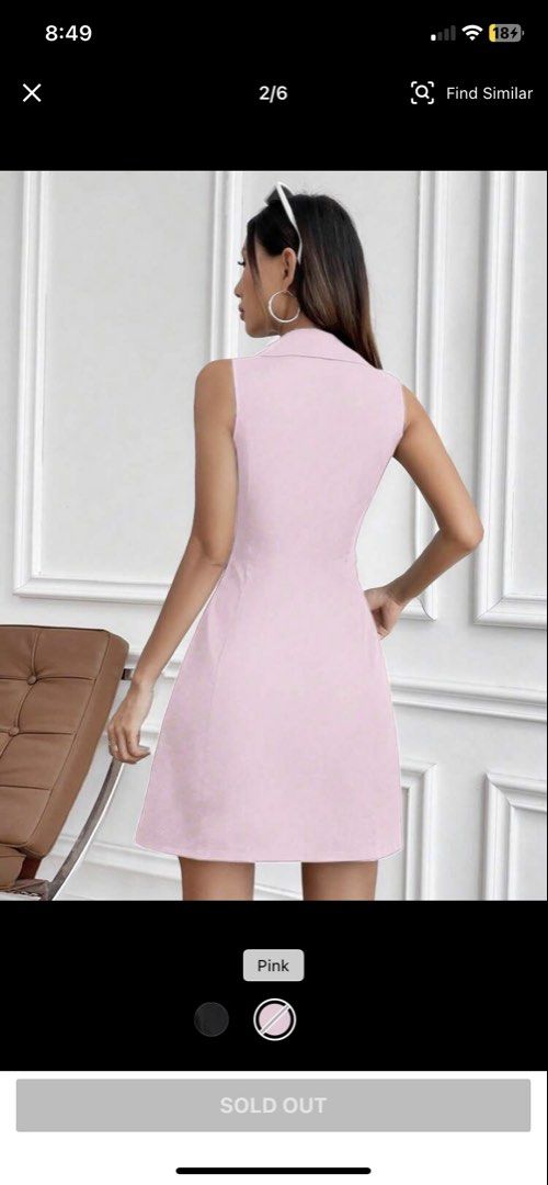 Pink sleeveless zip collar flared mini dress (Category: Dresses) located in Pasay City. Submitted by thrift_from_me (Listing ID 1470557754, Image 2). Description: - Fits 28-30 waist Bust 34-38 - please inquire for when worn photo - Style: Sleeveless mini dress with a flared skater skirt and fitted bodice - Details: Chic front zipper collar and panel seam accents - Back: Clean, solid pink fabric - Versatility: Easy to dress up or down for casual o