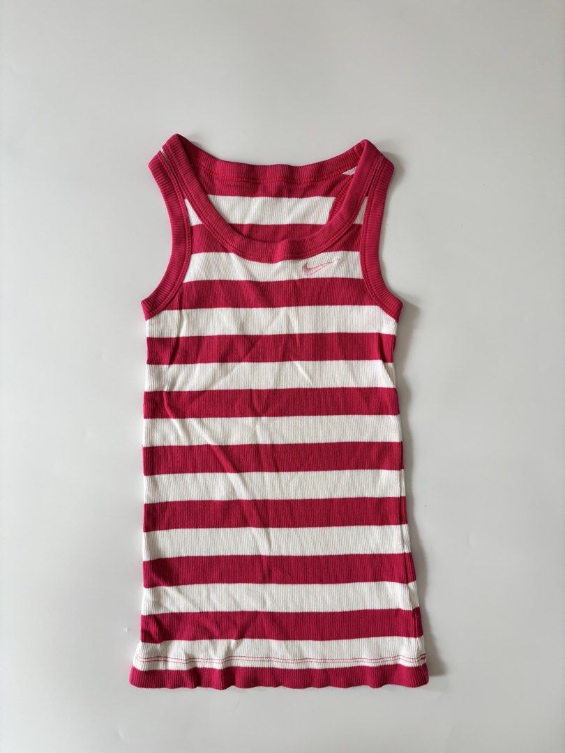 pink striped top (Category: Sleeveless) located in Binan City. Submitted by byhiraeth (Listing ID 1470594654, Image 1). Description: -small to medium -stretchy -no ww -will only entertain offers since IM out of reply quota -loc is santa rosa, laguna.