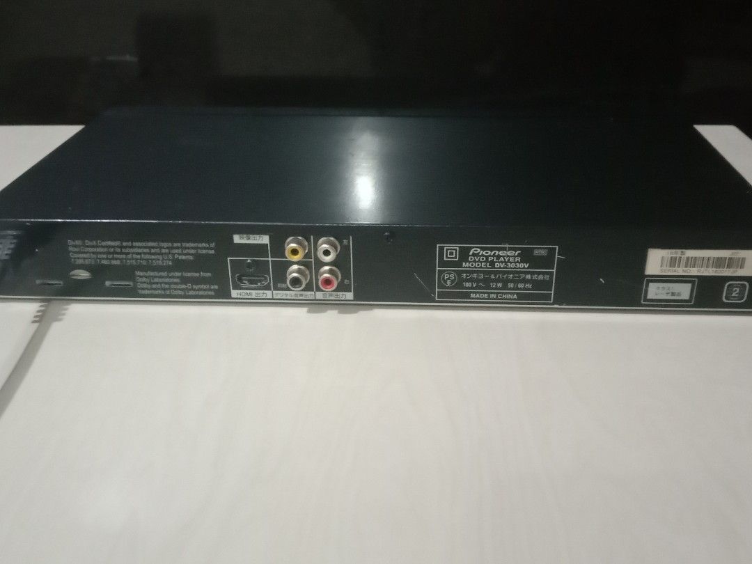 Pioneer DVD Player 110v (Category: Blu-Ray & Media Players) located in Manila. Submitted by redvincent01640 (Listing ID 1470573458, Image 3). Description: - Brand: Pioneer - Color: Sleek black finish - Power: Requires 110V - Media: Plays DVDs with DivX and Dolby Digital support - Connectivity: Includes HDMI output and front USB port - Features: Front panel with disc tray and basic controls - Condition: Solid unit, perfect for home entertainment s