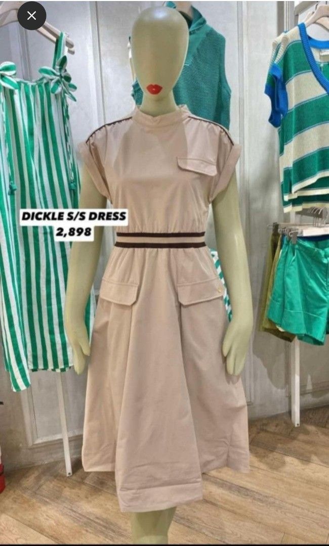 Plains and prints dress (Category: Dresses) located in Cainta. Submitted by buena_shoppe (Listing ID 1470681766, Image 1). Description: brand new with tag small in size runs medium beige color plus shipping fee last price posted.