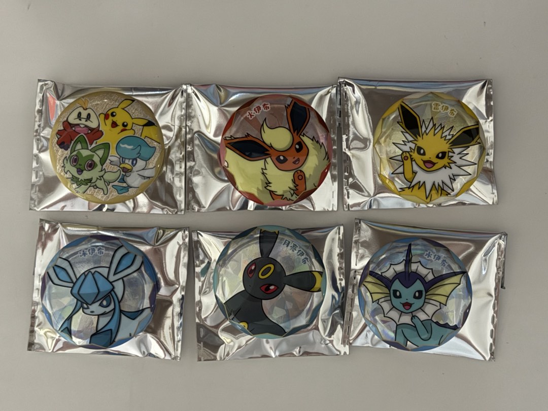Pokemon Character Model Pokemon Character Foil Badge Set Eeveelutions and Starter Group, Toys ...
