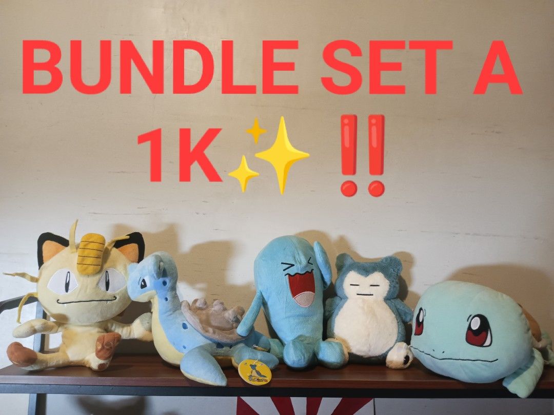 Pokemon Set Bundle Plush ✨‼️ (Category: Plushies & Soft Toys) located in Manila. Submitted by petestone (Listing ID 1470608332, Image 2). Description: Choose Your Bundle Set For only 1K‼️✨ Set A Set B Set C Set D ✨✨✨✨.