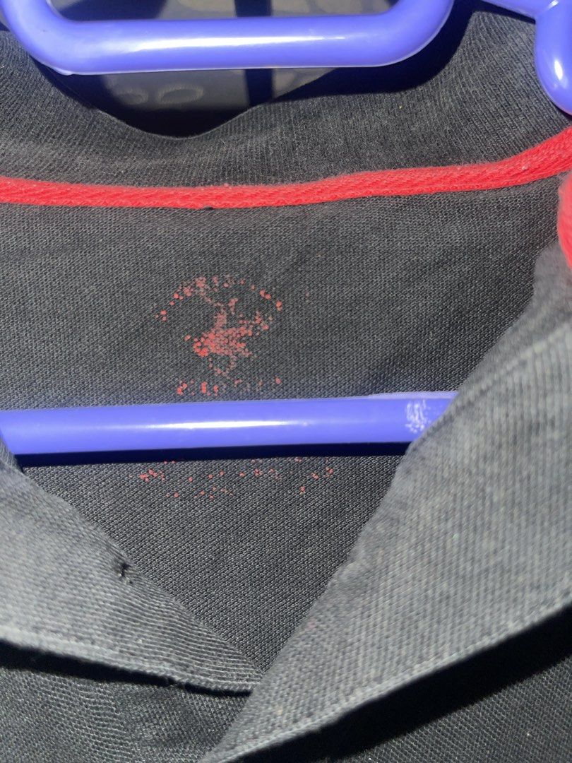 POLO RALPH LAUREN BLACK GERMANY (Category: Tshirts & Polo Shirts ) located in Manila. Submitted by goodfinds_club (Listing ID 1470683760, Image 3). Description: General fading, wash wear, and natural wrinkling across the cotton fabric consistent with pre-loved use; collar edges show typical fading from use. Back remains simple with no prints..