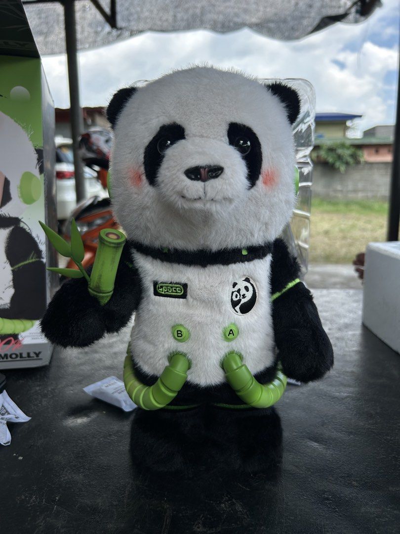 Pop Mart Mega Space Molly Panda 400% (Category: Designer & Blind Box Toys) located in Kidapawan. Submitted by kukaaai (Listing ID 1470599867, Image 3). Description: - Authentic Pop Mart Mega Space Molly Panda 400% collectible figure - Includes original box and protective plastic packaging insert - Versatile display: removable panda hood can be worn down or flipped up - Features detailed space suit design, green accents, and a cute bamboo accessor