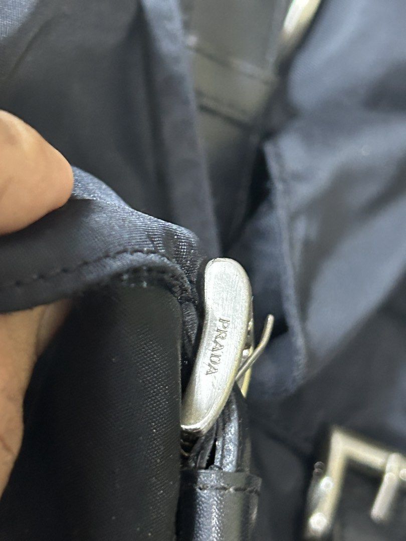 Prada Backpack (Category: Luxury Bags & Wallets) located in Aurora. Submitted by snoworiontwinkle_08 (Listing ID 1470679131, Image 3). Description: Wala ako makita white tag Pero naka prada lahat hard ware nia Dm me.