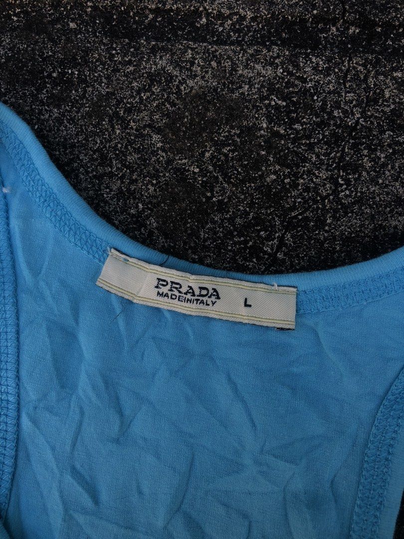 PRADA MILANO SKY BLUE TANKTOP (Category: Others Tops) located in Mabalacat. Submitted by makithrift30 (Listing ID 1470643597, Image 2). Description: DIMES: 16x21 CONDITION: 9.5/10 COLOR RATE: 9.5/10 ISSUE: NONE NEEDWASH.