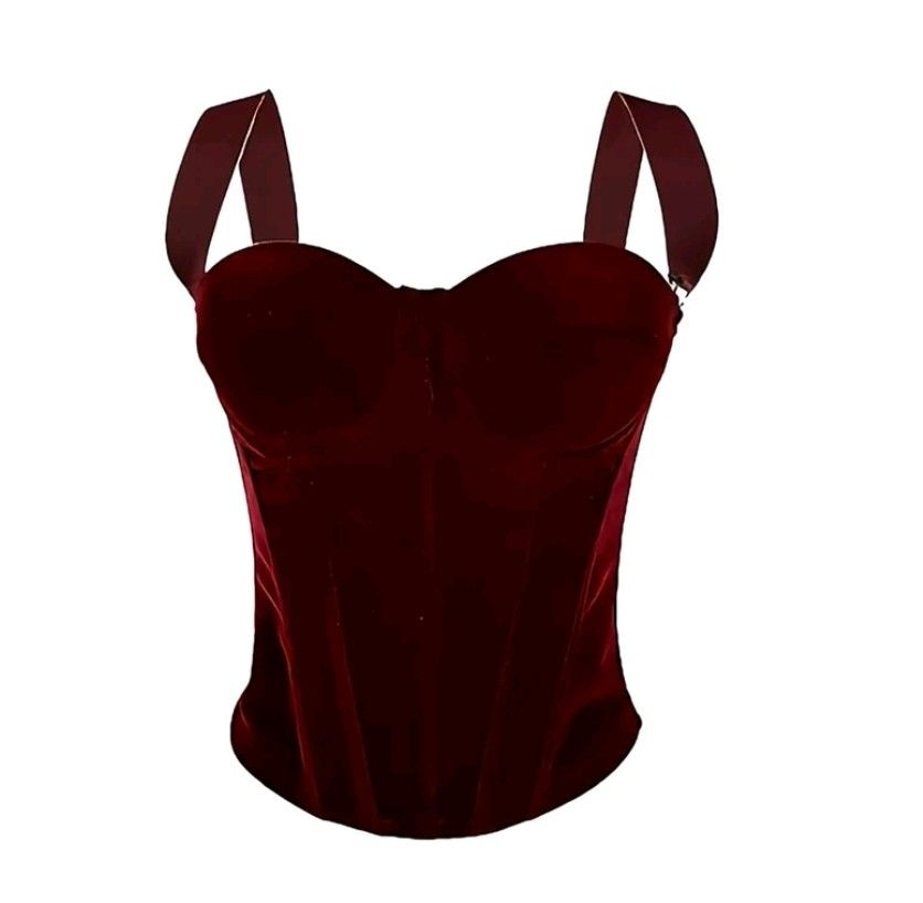 premium velvet corset top padded small 34B (Category: Blouses) located in Pasig City. Submitted by jennieshoppe (Listing ID 1470668037, Image 1). Description: Used once.