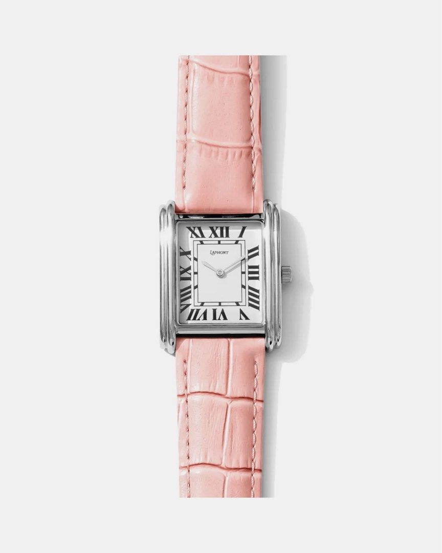 Pre-order / Laphont – Bloc Large Silver Watch Pink/Eggshell Edition (Category: Women's Watches) located in San Antonio. Submitted by melodramaforever (Listing ID 1470638164, Image 1). Description: PRE-ORDER! Laphont – Bloc Large Silver Watch Pink/Eggshell Edition This pre-order requires full payment. ETA to PH: 3-4 weeks upon ordering Details: - Brutalism inspired stepped Stainless Steel case - Genuine Cowhide Band - Classic Roman Numeral Dial - 