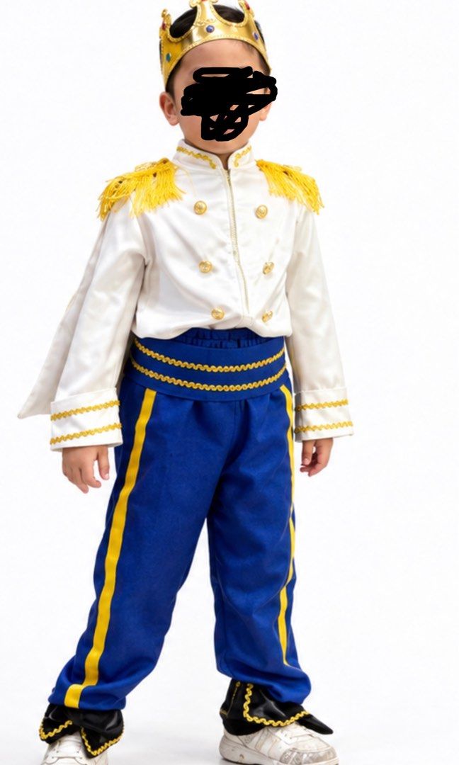 Prince costume (Category: Babies & Kids Fashion) located in Bulacan. Submitted by xcchris (Listing ID 1470671086, Image 1). Description: Size is 5-6 yo my todler is 4 maluwag konte but looks awesome bought it at blue app worn lang for 2hrs .