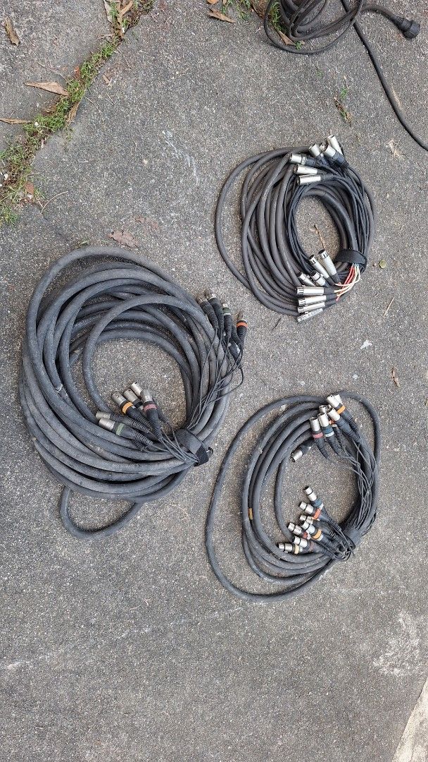 Professional Multicore Audio Snake Cables XLR (Category: Microphones) located in Angeles City. Submitted by pamdiel003 (Listing ID 1470614099, Image 2). Description: 50ft 8 channel fan snake cable (thick) 4,000 pesos ❌️ sold 50ft 8 channel fan snake cable (thin) 3,000 pesos 25ft 8 channel fan snake cable 3,000 pesos 2 available Loc: Sunset Valley Mansions Brgy Cutcut Angeles City.