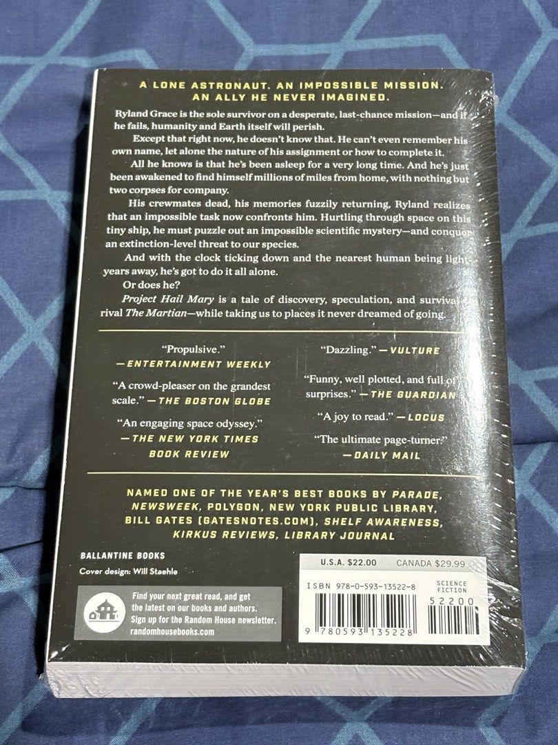 Project Hail Mary (Category: Storybooks) located in Manila. Submitted by grandwhale_d8830b (Listing ID 1470653325, Image 2). Description: Brand new from FullyBooked.