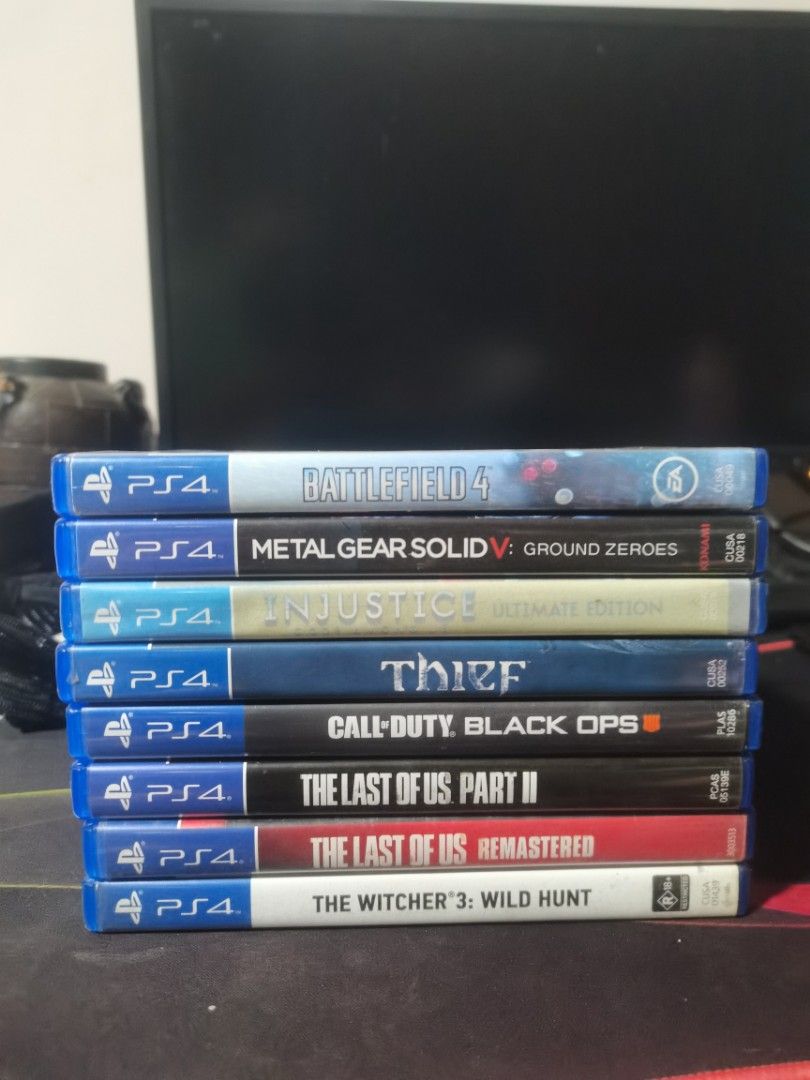 Ps4 Games (Category: PlayStation) located in La Trinidad. Submitted by randoruthrifts (Listing ID 1470743222, Image 1). Description: For Sale PS4 Games Last of Us II : ₱1,100 Last of Us I : ₱600 Call of Duty Black Ops IV : ₱700 The Witcher 3 : Wild Hunt (Complete Package) : ₱800 Metal Gear Solid V : ₱600 Battlefield 4 : ₱500 Thief : ₱400 Injustice Gods Among Us : ₱500 Loc : La Trinidad, Benguet 2601 / Baguio City 2600 Can do shipping thru LBC / J