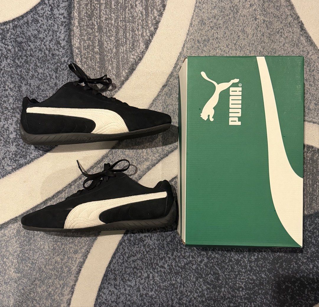 Puma Speedcat OG Black White Sneakers (Category: Sneakers) located in Mandaluyong City. Submitted by eljqp (Listing ID 1470657625, Image 2). Description: Puma Speedcat OG Black White Sneakers - Size: EUR 44 / UK 9.5 / US 10.5 / CM 28.5 - Condition: 9/10, used only 5 times - Includes original Puma shoebox - SF shouldered by buyer.
