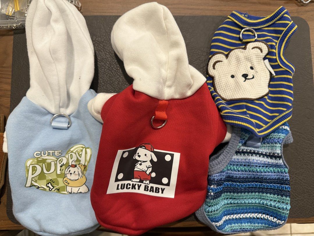 Puppy/Cat clothes (Category: Homes & Other Pet Accessories) located in Quezon City. Submitted by kcaesteban (Listing ID 1470735623, Image 1). Description: My puppy has grown so I will be selling these all as a bundle. Can fit puppies or small/regular sized cats..