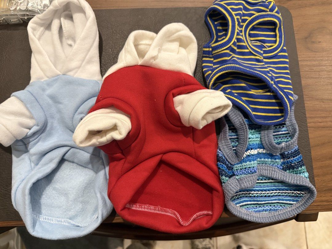 Puppy/Cat clothes (Category: Homes & Other Pet Accessories) located in Quezon City. Submitted by kcaesteban (Listing ID 1470735623, Image 2). Description: My puppy has grown so I will be selling these all as a bundle. Can fit puppies or small/regular sized cats..