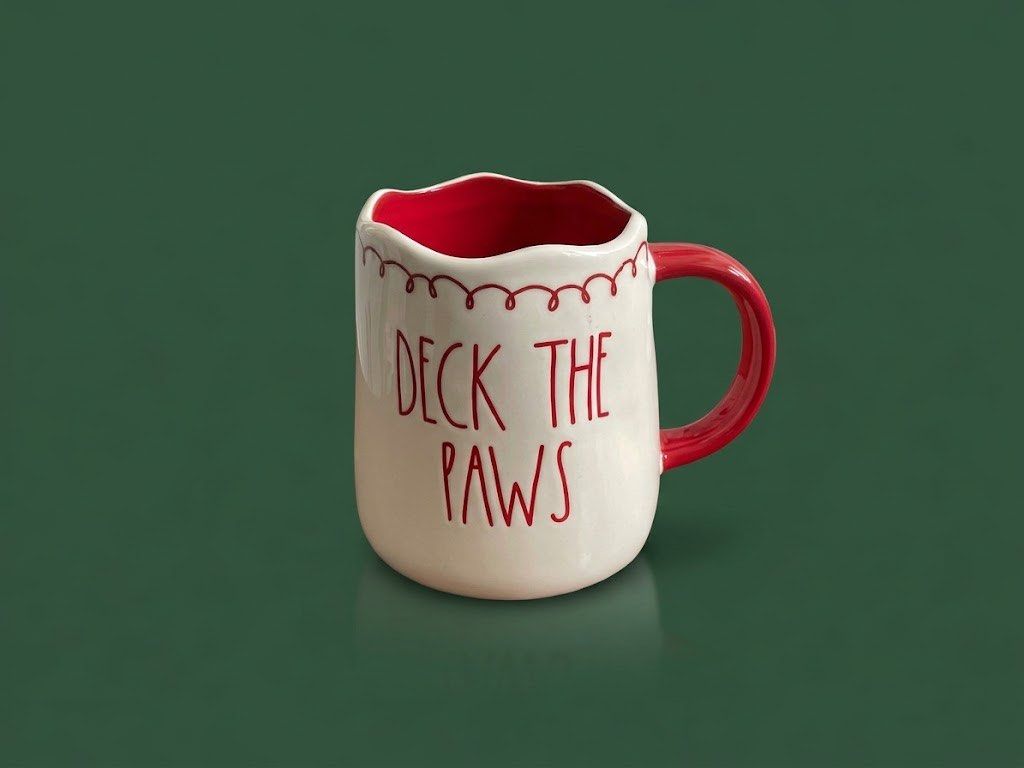 Rae Dunn Deck The Paws Holiday Ceramic Mug (Category: Coffee & Tea Tableware) located in Baguio. Submitted by the_general_store (Listing ID 1470573873, Image 1). Description: Rae Dunn “Deck the Paws” Mug *Dimensions: height 4.4”, rim 3”, base 3.5” **Please note that our products are mall pullouts/factory overruns, so there may be possible minor imperfections. Please manage your expectations. Thank you!.
